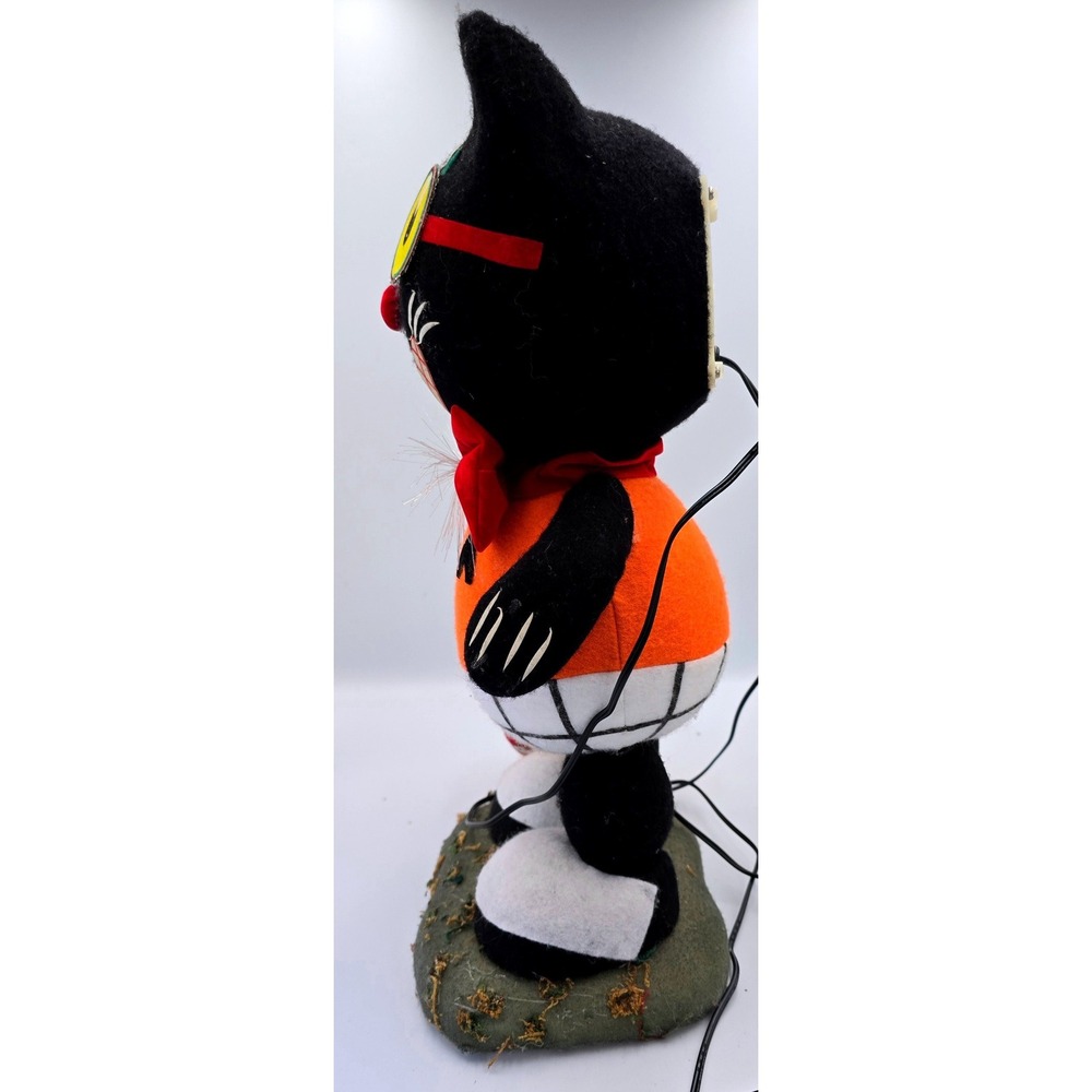Vintage Department 56 Fiber Optic Black Cat Halloween Figurine Pumpkin RARE - Picture 6 of 8